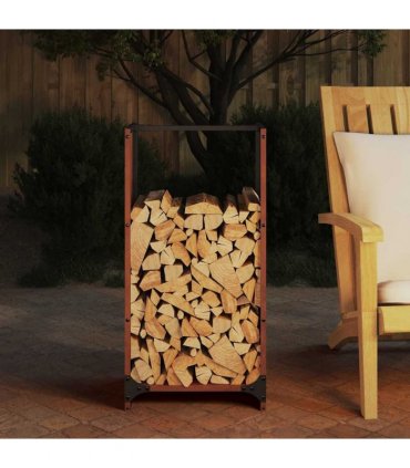 vidaXL Firewood Rack 40x30x80 cm Weathering Steel — Model: tree pattern