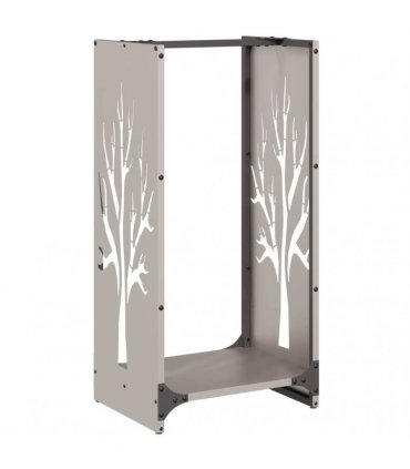 vidaXL Firewood Rack 40x30x80 cm Weathering Steel — Model: tree pattern