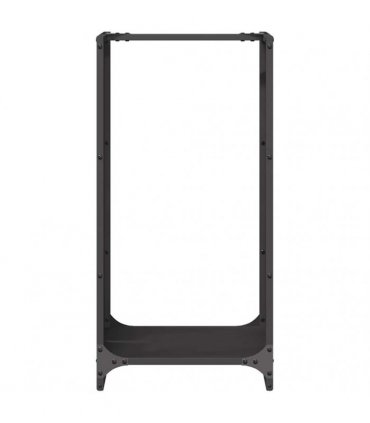 vidaXL Firewood Rack Black 40x30x80 cm Cold-rolled steel — Model: tree pattern
