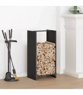 vidaXL Firewood Rack Black 40x30x80 cm Cold-rolled steel — Model: plain design
