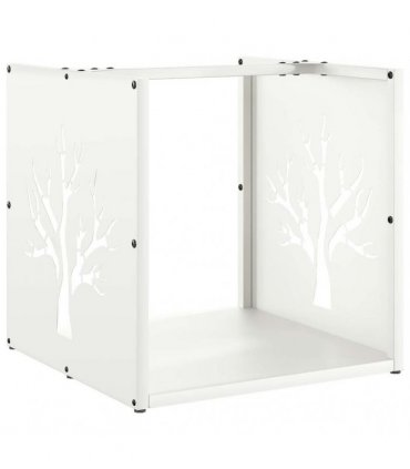 vidaXL Firewood Rack White 40x40x40 cm Cold-rolled steel — Model: tree