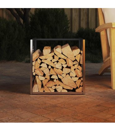 vidaXL Firewood Rack 40x40x40 cm Stainless Steel — Model: reindeer