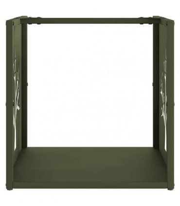 vidaXL Firewood Rack Olive Green 40x40x40 cm Cold-rolled steel — Model: tree