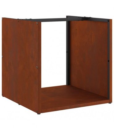 vidaXL Firewood Rack 40x40x40 cm Weathering Steel — Model: plain