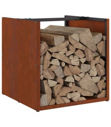 vidaXL Firewood Rack 40x40x40 cm Weathering Steel — Model: plain