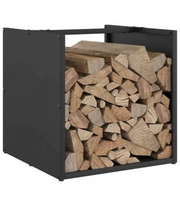 vidaXL Firewood Rack Black 40x40x40 cm Cold-rolled steel — Model: plain