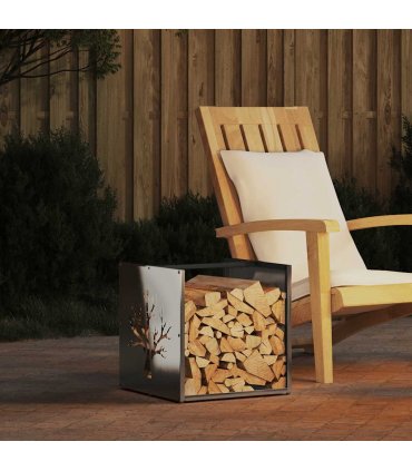 vidaXL Firewood Rack 40x40x40 cm Stainless Steel — Model: tree