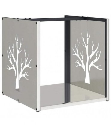 vidaXL Firewood Rack 40x40x40 cm Stainless Steel — Model: tree