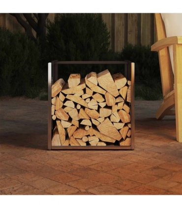 vidaXL Firewood Rack 40x40x40 cm Stainless Steel — Model: tree