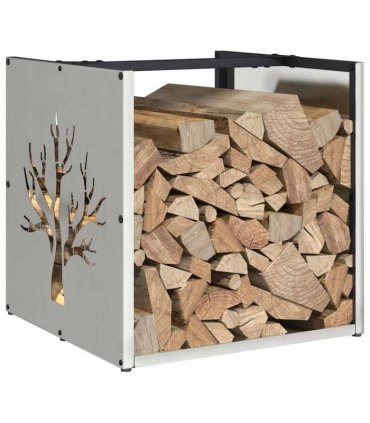 vidaXL Firewood Rack 40x40x40 cm Stainless Steel — Model: tree