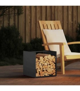vidaXL Firewood Rack Anthracite 40x40x40 cm Cold-rolled steel — Model: plain