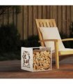 vidaXL Firewood Rack White 40x40x40 cm Cold-rolled steel — Model: reindeer