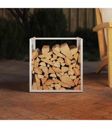 vidaXL Firewood Rack White 40x40x40 cm Cold-rolled steel — Model: reindeer