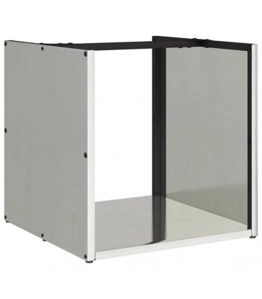vidaXL Firewood Rack 40x40x40 cm Stainless Steel — Model: plain
