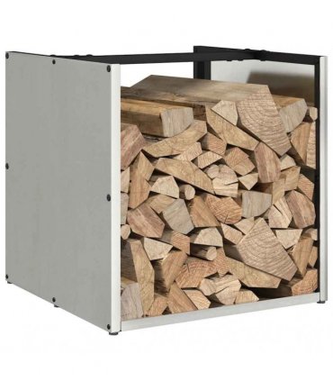 vidaXL Firewood Rack 40x40x40 cm Stainless Steel — Model: plain