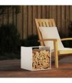 vidaXL Firewood Rack White 40x40x40 cm Cold-rolled steel — Model: plain
