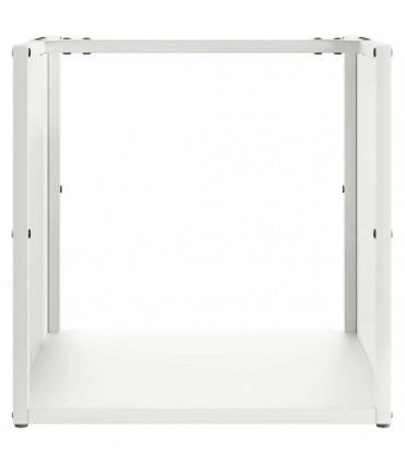 vidaXL Firewood Rack White 40x40x40 cm Cold-rolled steel — Model: plain