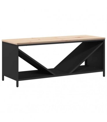 vidaXL Firewood Rack with Wooden Top Black 100.5x35.5x40 cm