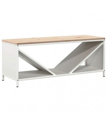 vidaXL Firewood Rack with Wooden Top White 100.5x35.5x40 cm