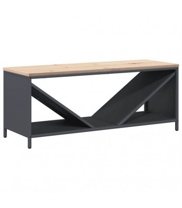 vidaXL Firewood Rack with Wooden Top Anthracite 100.5x35.5x40 cm