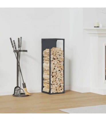 vidaXL Firewood Rack Anthracite 25x25x80 cm Cold-rolled steel — Size: 25 x 25 x 80 cm