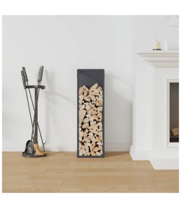 vidaXL Firewood Rack Anthracite 25x25x80 cm Cold-rolled steel — Size: 25 x 25 x 80 cm
