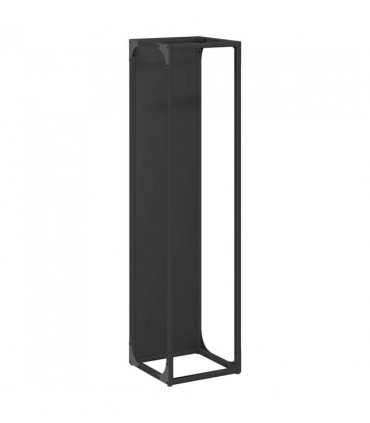 vidaXL Firewood Rack Black 25x25x100 cm Cold-rolled steel — Size: 25 x 25 x 100 cm