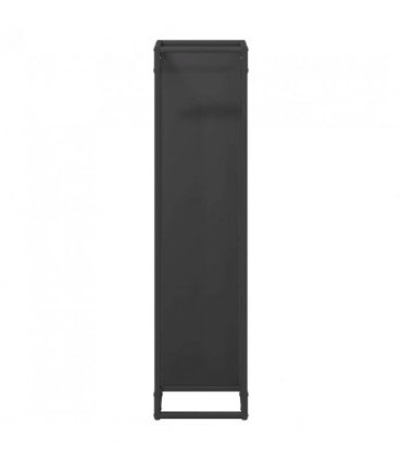 vidaXL Firewood Rack Black 25x25x100 cm Cold-rolled steel — Size: 25 x 25 x 100 cm