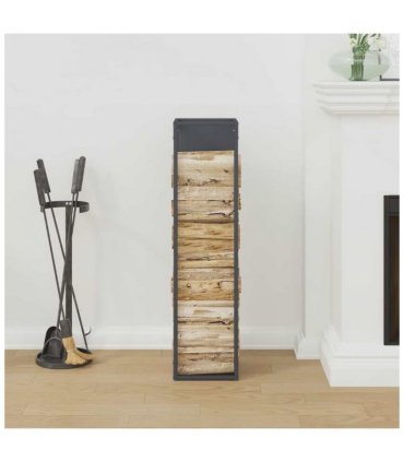 vidaXL Firewood Rack Anthracite 25x25x100 cm Cold-rolled steel — Size: 25 x 25 x 100 cm