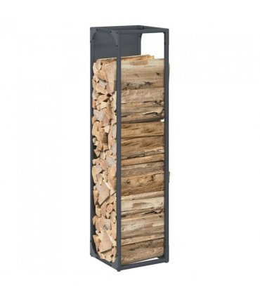 vidaXL Firewood Rack Anthracite 25x25x100 cm Cold-rolled steel — Size: 25 x 25 x 100 cm