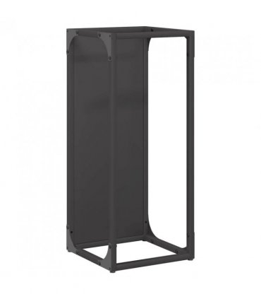 vidaXL Firewood Rack Black 25x25x60 cm Cold-rolled steel — Size: 25 x 25 x 60 cm