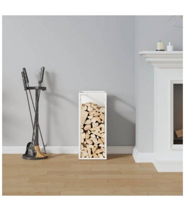 vidaXL Firewood Rack White 25x25x60 cm Cold-rolled steel — Size: 25 x 25 x 60 cm