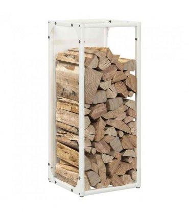 vidaXL Firewood Rack White 25x25x60 cm Cold-rolled steel — Size: 25 x 25 x 60 cm