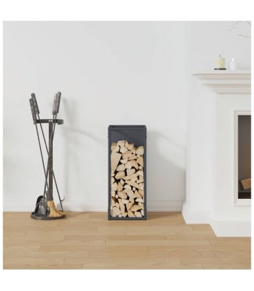 vidaXL Firewood Rack Anthracite 25x25x60 cm Cold-rolled steel — Size: 25 x 25 x 60 cm
