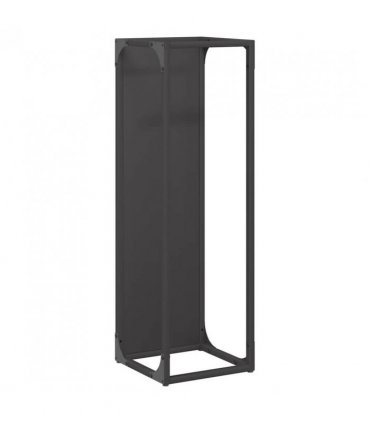 vidaXL Firewood Rack Black 25x25x80 cm Cold-rolled steel — Size: 25 x 25 x 80 cm