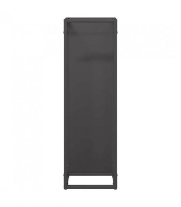 vidaXL Firewood Rack Black 25x25x80 cm Cold-rolled steel — Size: 25 x 25 x 80 cm