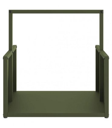 vidaXL Firewood Rack Olive Green 40x40x40 cm Cold-rolled steel