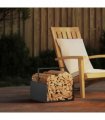 vidaXL Firewood Rack Black 40x40x40 cm Cold-rolled steel