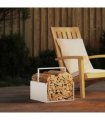 vidaXL Firewood Rack White 40x40x40 cm Cold-rolled steel