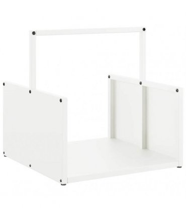 vidaXL Firewood Rack White 40x40x40 cm Cold-rolled steel