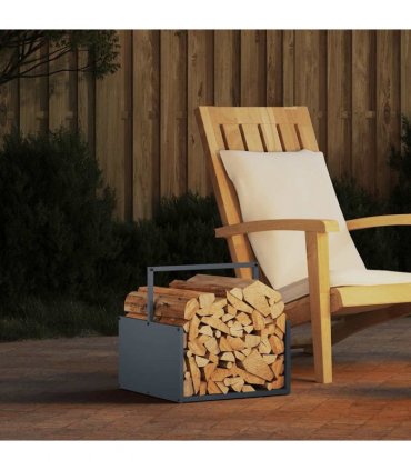 vidaXL Firewood Rack Anthracite 40x40x40 cm Cold-rolled steel