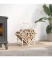 vidaXL Firewood Rack White 50x25x50 cm Cold-rolled steel — Size: 50 x 25 x 50 cm