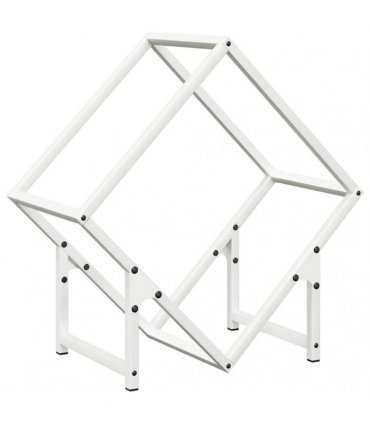 vidaXL Firewood Rack White 50x25x50 cm Cold-rolled steel — Size: 50 x 25 x 50 cm