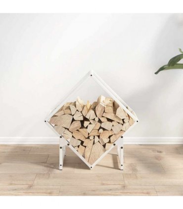 vidaXL Firewood Rack White 50x25x50 cm Cold-rolled steel — Size: 50 x 25 x 50 cm