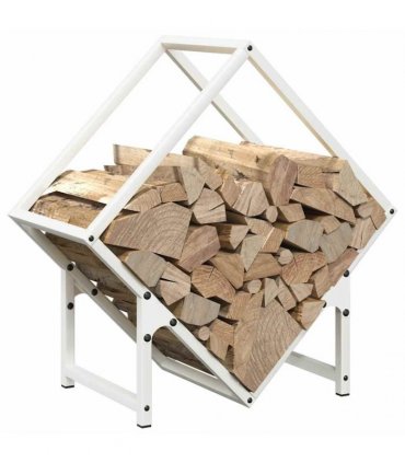 vidaXL Firewood Rack White 50x25x50 cm Cold-rolled steel — Size: 50 x 25 x 50 cm