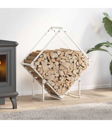 vidaXL Firewood Rack White 80x25x80 cm Cold-rolled steel — Size: 80 x 25 x 80 cm