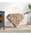 vidaXL Firewood Rack White 80x25x80 cm Cold-rolled steel — Size: 80 x 25 x 80 cm