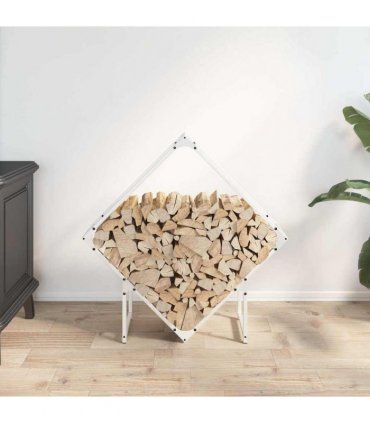 vidaXL Firewood Rack White 80x25x80 cm Cold-rolled steel — Size: 80 x 25 x 80 cm