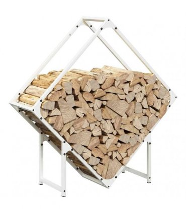 vidaXL Firewood Rack White 80x25x80 cm Cold-rolled steel — Size: 80 x 25 x 80 cm