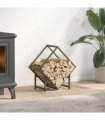 vidaXL Firewood Rack Olive Green 50x25x50 cm Cold-rolled steel — Size: 50 x 25 x 50 cm